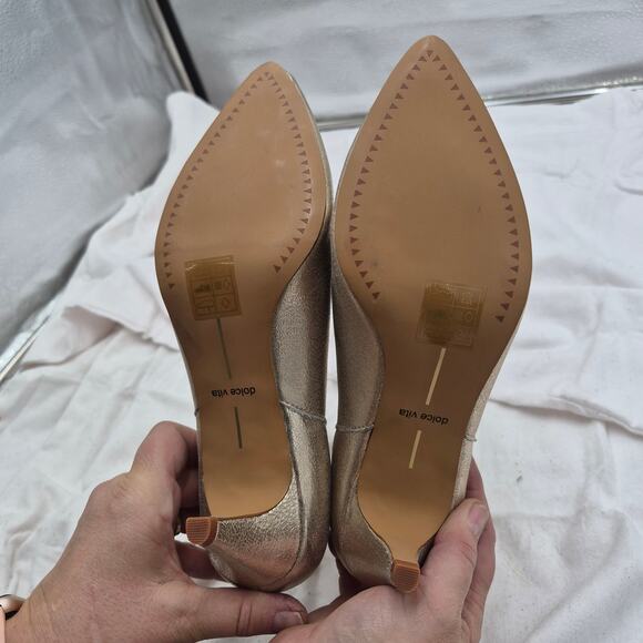 NEW Dolce Vita Dee pointed-toe bootie platinum distressed leather women size 7.5 - Picture 5 of 6